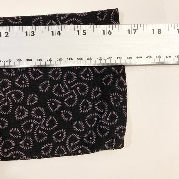 NWOT GEORGE Dress XL Black Purple Stretch Wrap 3/4 Sleeve Knee Geo-Pattern - Picture 9 of 9